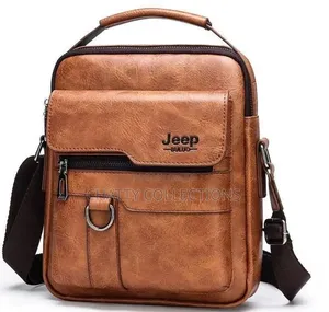 Light Brown Leather Jeep Boluo Men Shoulder Bags