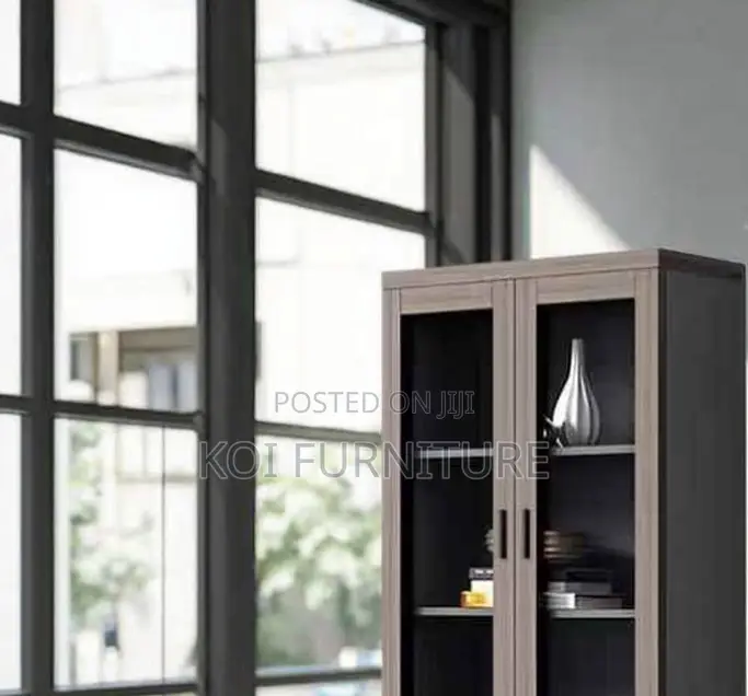 Office Cabinet; Two Doors Executive Cabinet With Upper Glass View