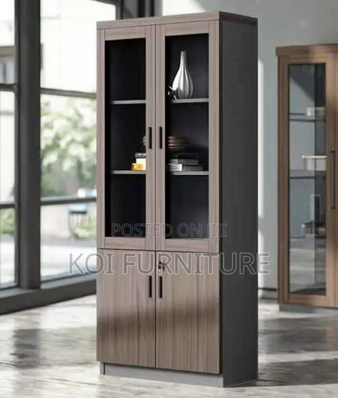 Office Cabinet; Two Doors Executive Cabinet With Upper Glass View