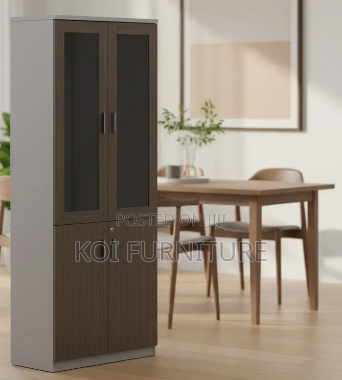 Office Cabinet; Two Doors Executive Cabinet With Upper Glass View