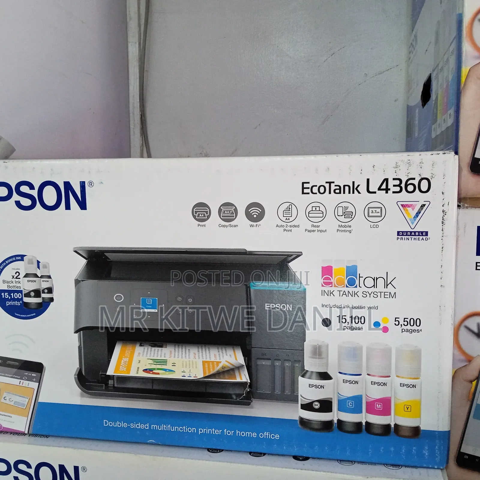 Epson Ecotank L4360 A4 Duplex Wifi All in One Printer