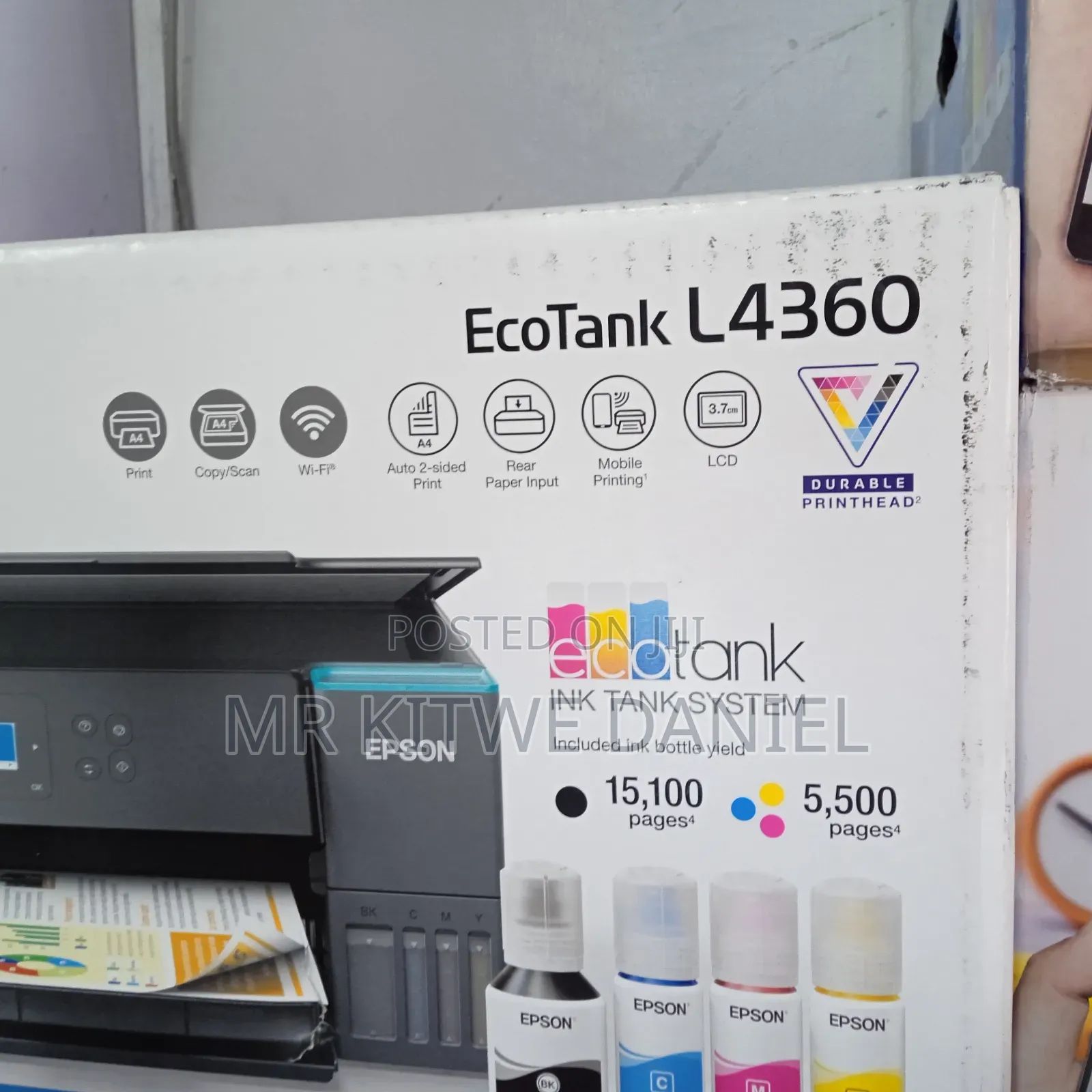 Epson Ecotank L4360 A4 Duplex Wifi All in One Printer