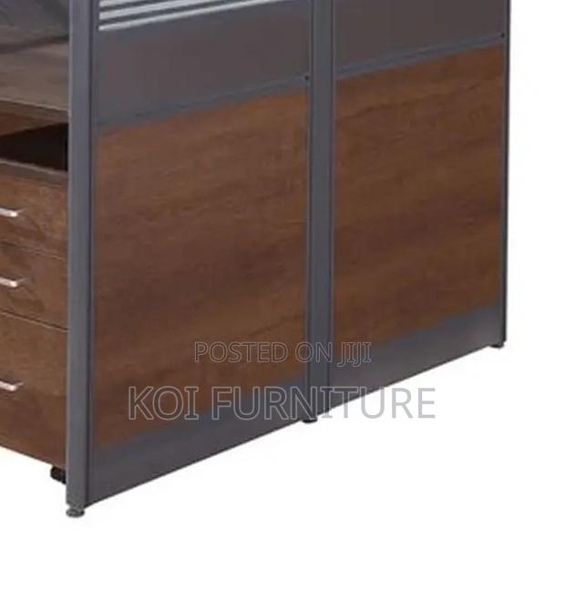 Office Workstation; 2 Seaters Brown MDF Collaborative Station Desk - thumbnail 2
