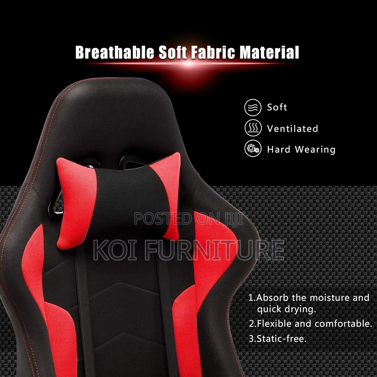 Office Chair; Fabric Ergonomic Office Studio Creators Gamers Chairs