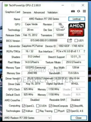 Amd Radeon R7-350 2gb Gddr5