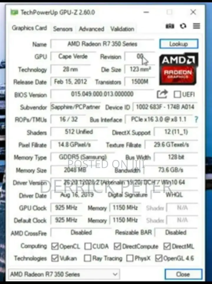 Amd Radeon R7-350 2gb Gddr5
