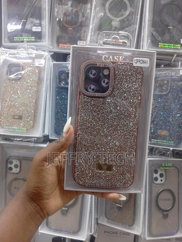 Jual Case Glitter Crystal Bling Lens Stand iPhone 12 Pro Max - thumbnail 2