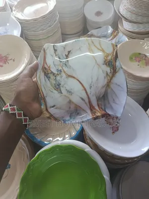 Square Flower Melamine Plates 12 PCS