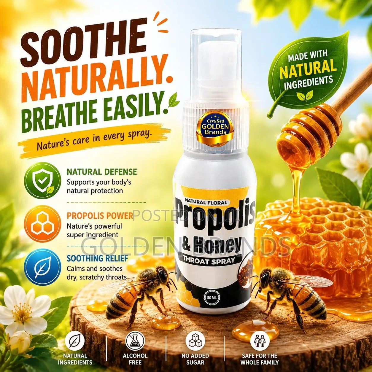 Propolis - Honey Throat Spray 50 Ml Spray Bottle.