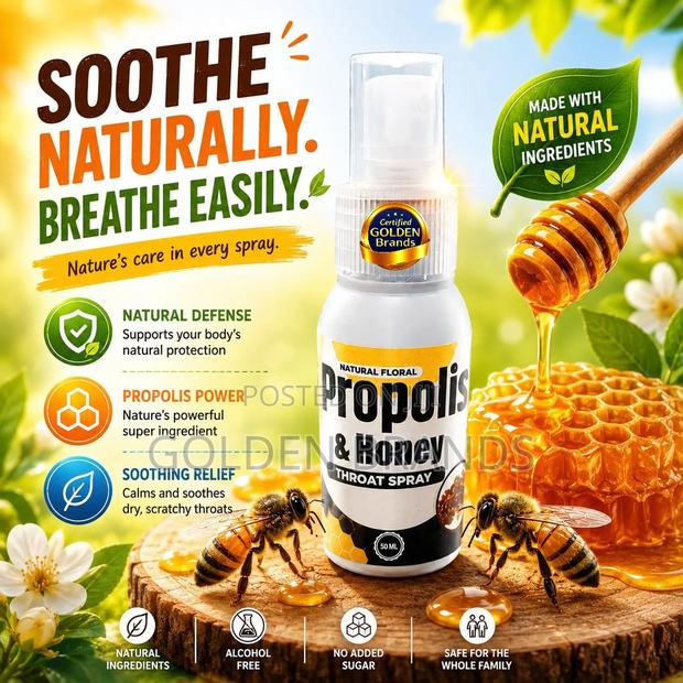 Propolis - Honey Throat Spray 50 Ml Spray Bottle.