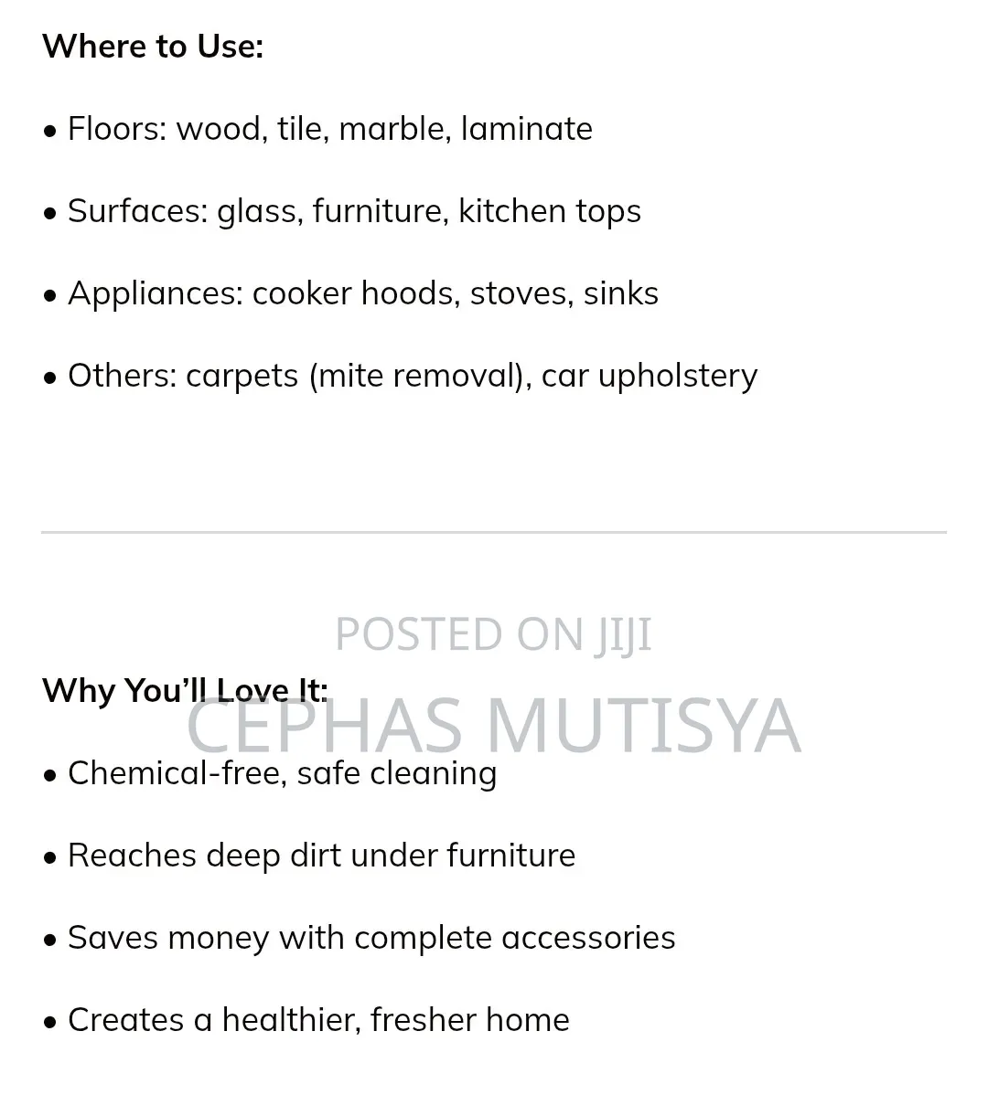 10 in 1 Multifunction Electric Steam Cleaner. Cleans Floors and Sofas.