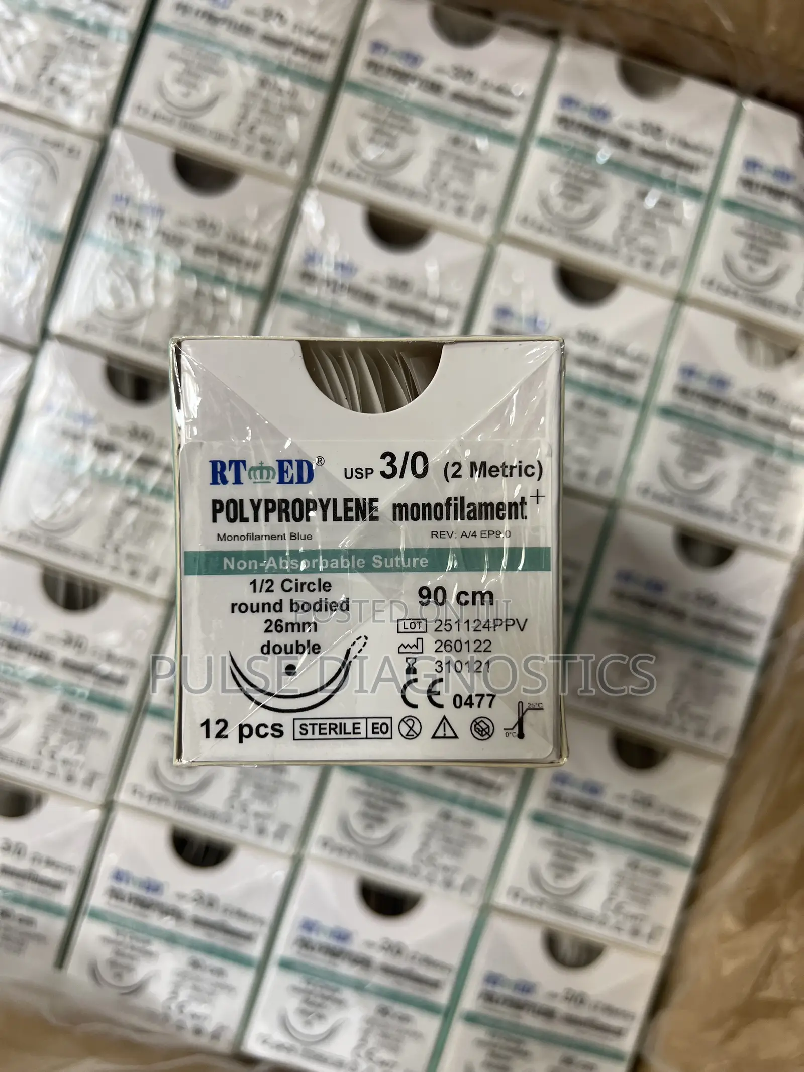 Polypropylene Monofilament Non-Absorbable Suture| 3/0rb| Double Needle