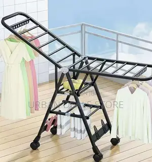 Foldable Heavy Clothes Drying Rack With Wheels