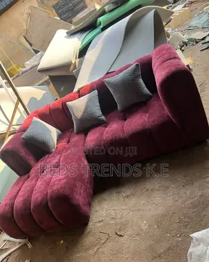 Burgundy Tufted Sectional