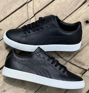 Puma Sede Leather Casuals in 'Black-White Coffee White Colourway'