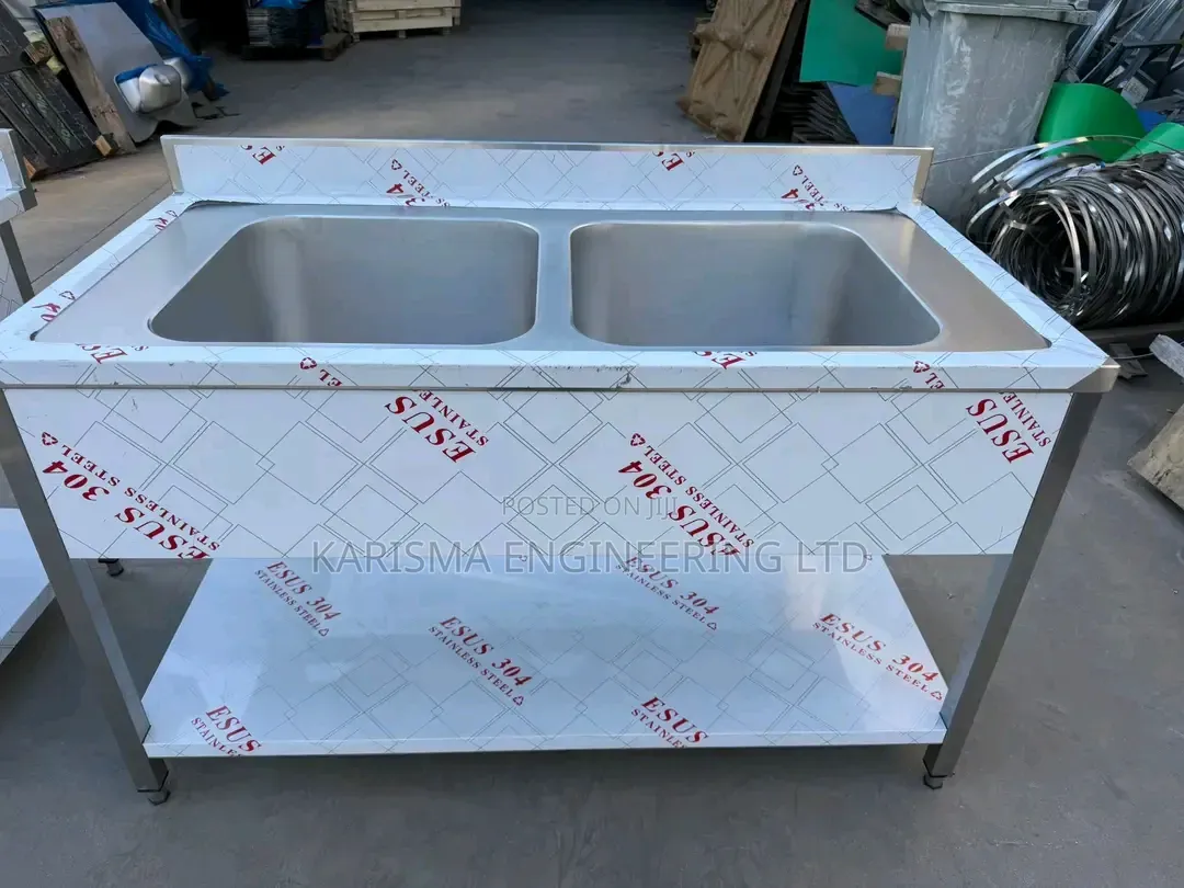Stainless Steel 304 Double Bowl Washing Sink