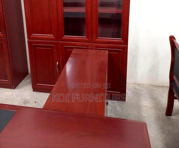 Office Cabinet; Three Doors Wooden Red Executive Cabinet for Doc Store - thumbnail 7