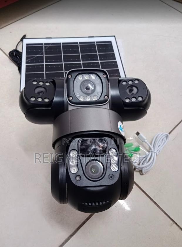 4g (Simcard) V380 Triple Lens Three Screens Camera Solar Powered