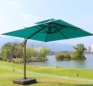 Garden Umbrella: Waterproof Solar Led Cantilever Umbrella