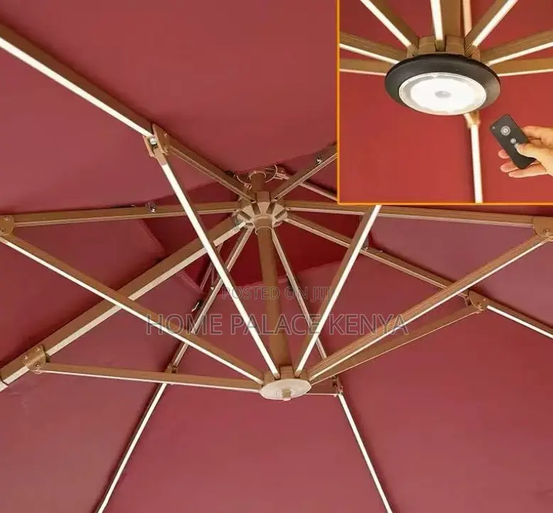 Garden Umbrella: Waterproof Solar Led Cantilever Umbrella