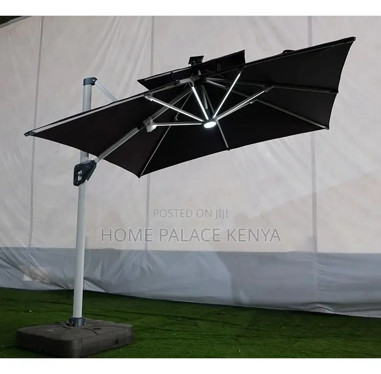 Garden Umbrella: Waterproof Solar Led Cantilever Umbrella