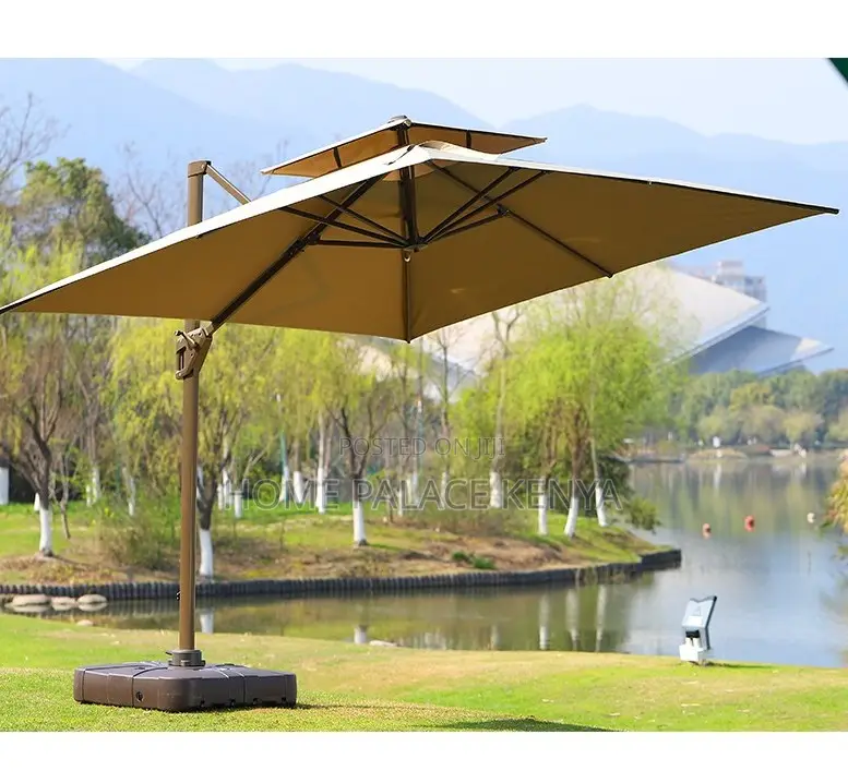 Garden Umbrella: Waterproof Solar Led Cantilever Umbrella