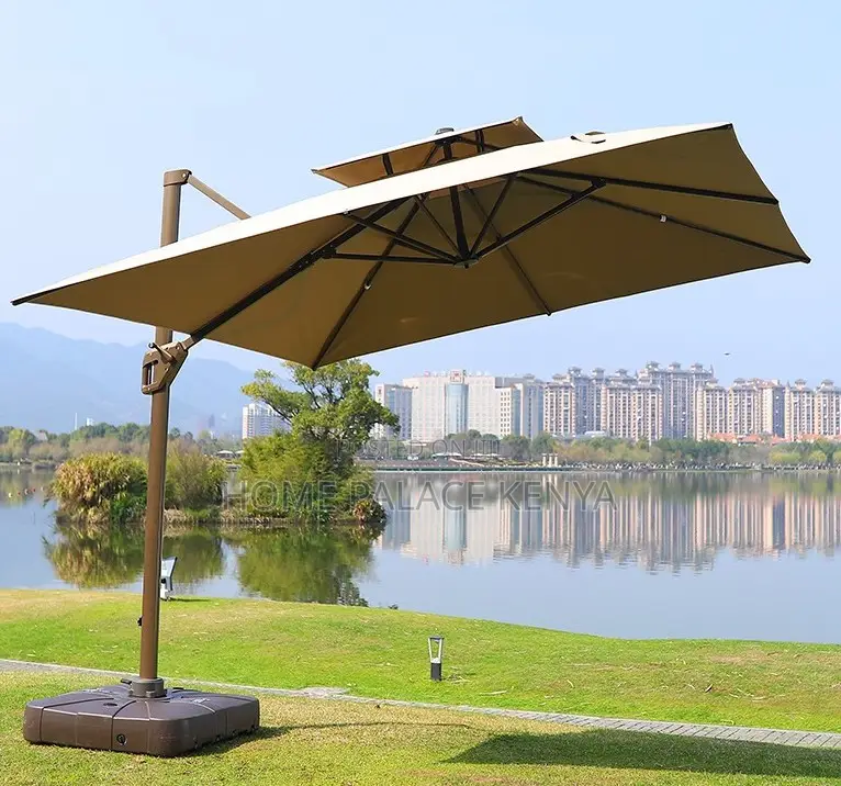 Garden Umbrella: Waterproof Solar Led Cantilever Umbrella