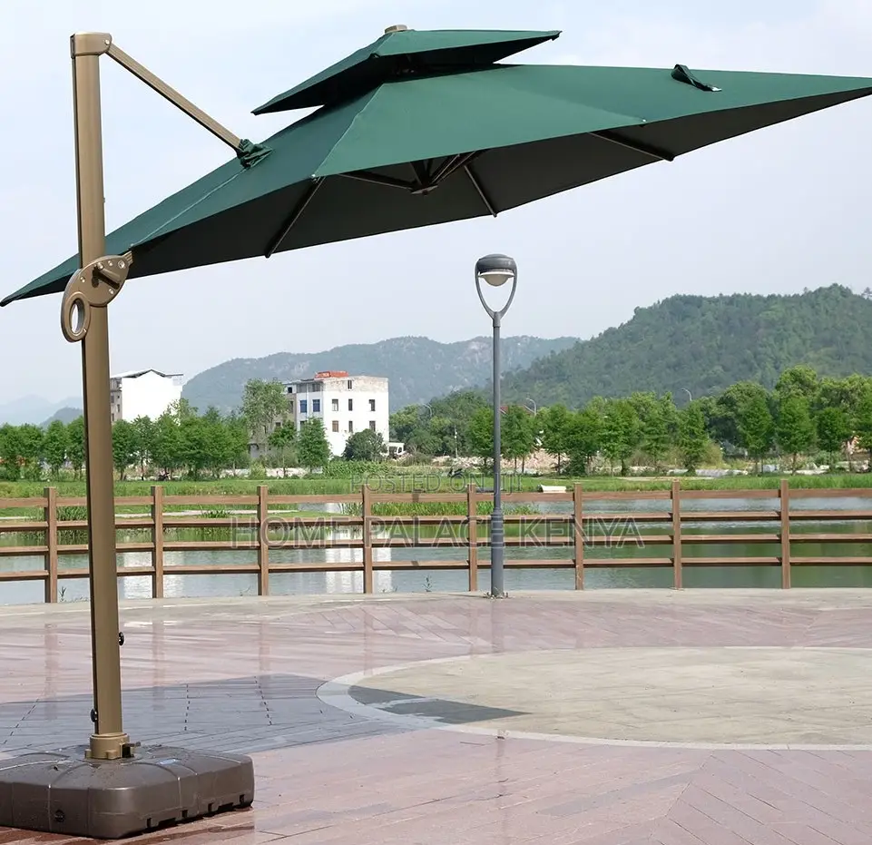 Garden Umbrella: Waterproof Solar Led Cantilever Umbrella