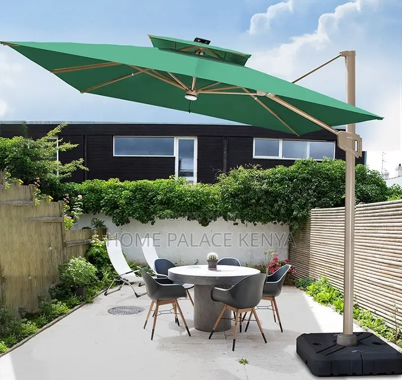 Garden Umbrella: Waterproof Solar Led Cantilever Umbrella