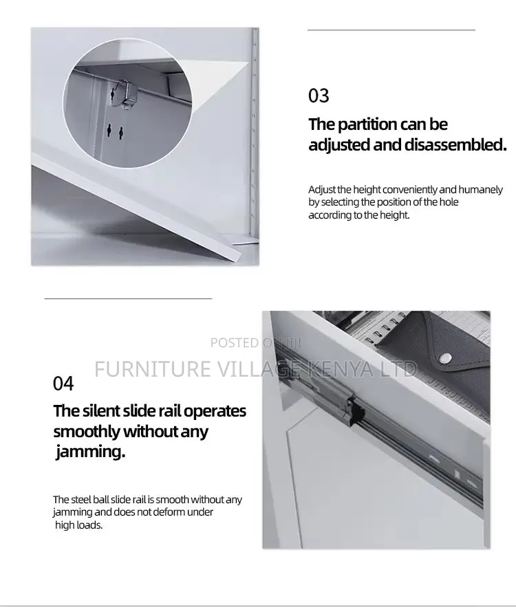 2-Door Metallic White Filling Safe Cabinet