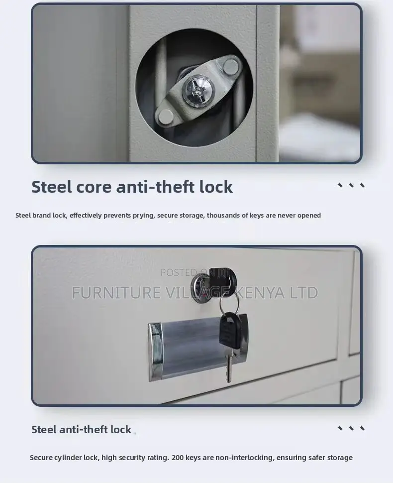 2-Door Metallic White Filling Safe Cabinet