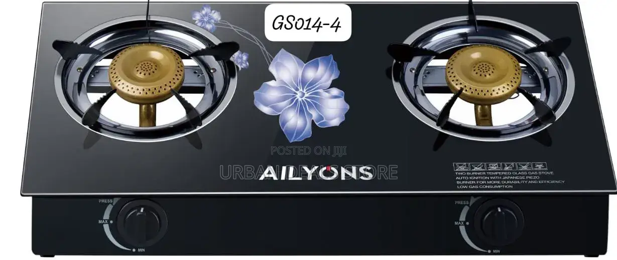 Ailyons 2-Burner Glass Top Gas Cooker