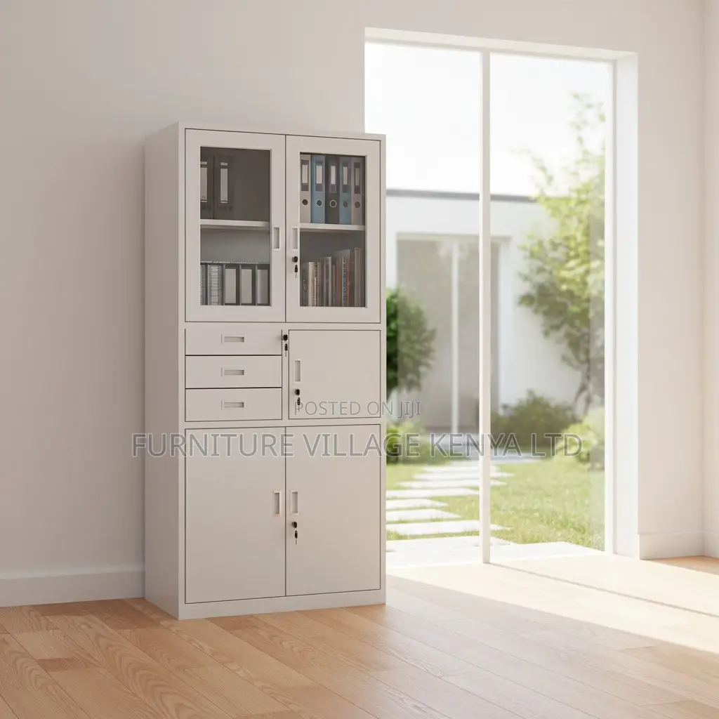 2-Door Metallic White Filling Safe Cabinet