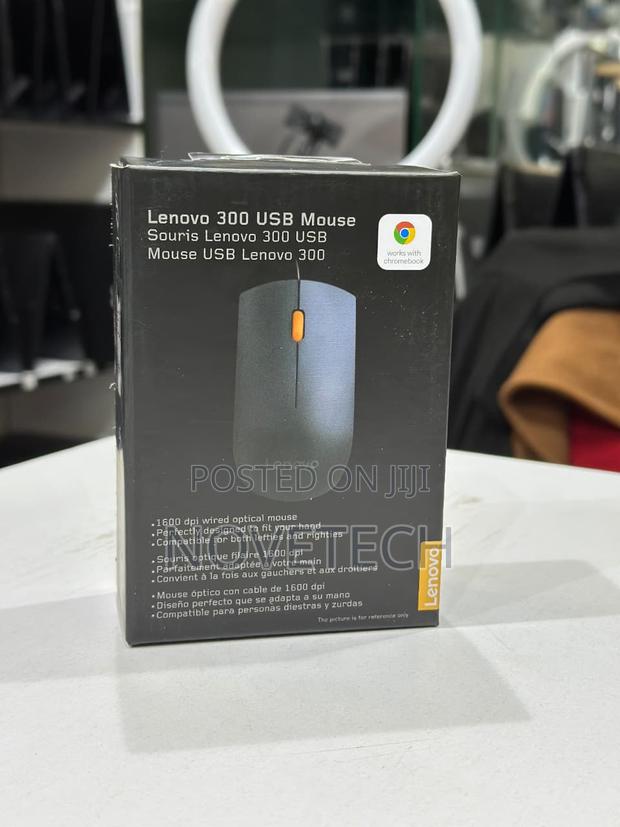 Lenovo 300 Usb Wired Computer Mouse Optical Ambidextrous Mouse