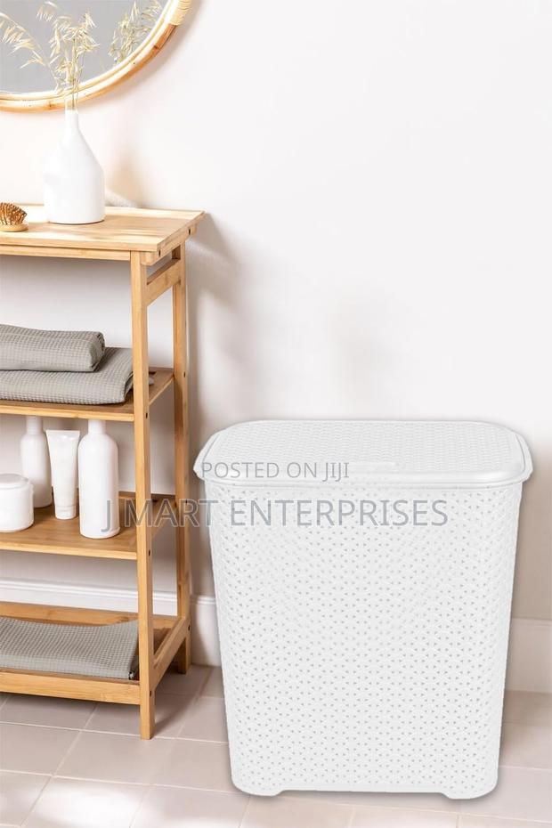 Laundry Basket With Lid “White” Virgin