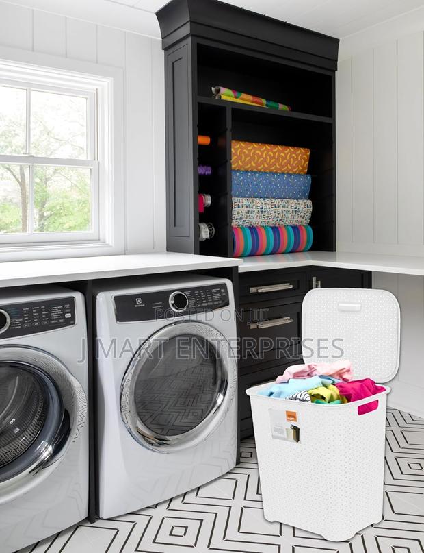 Laundry Basket With Lid “White” Virgin - thumbnail 2