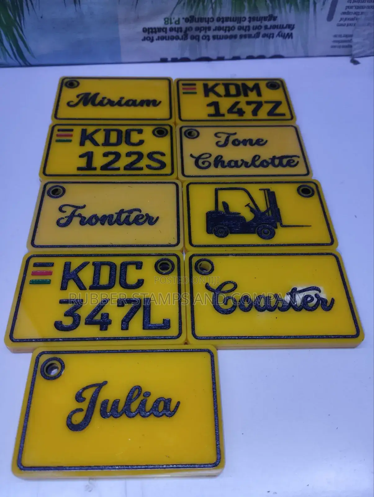 Customized Number Plate and Name Key Holder