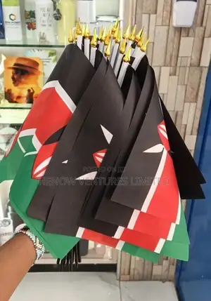 Handheld Kenyan Flag With Pole