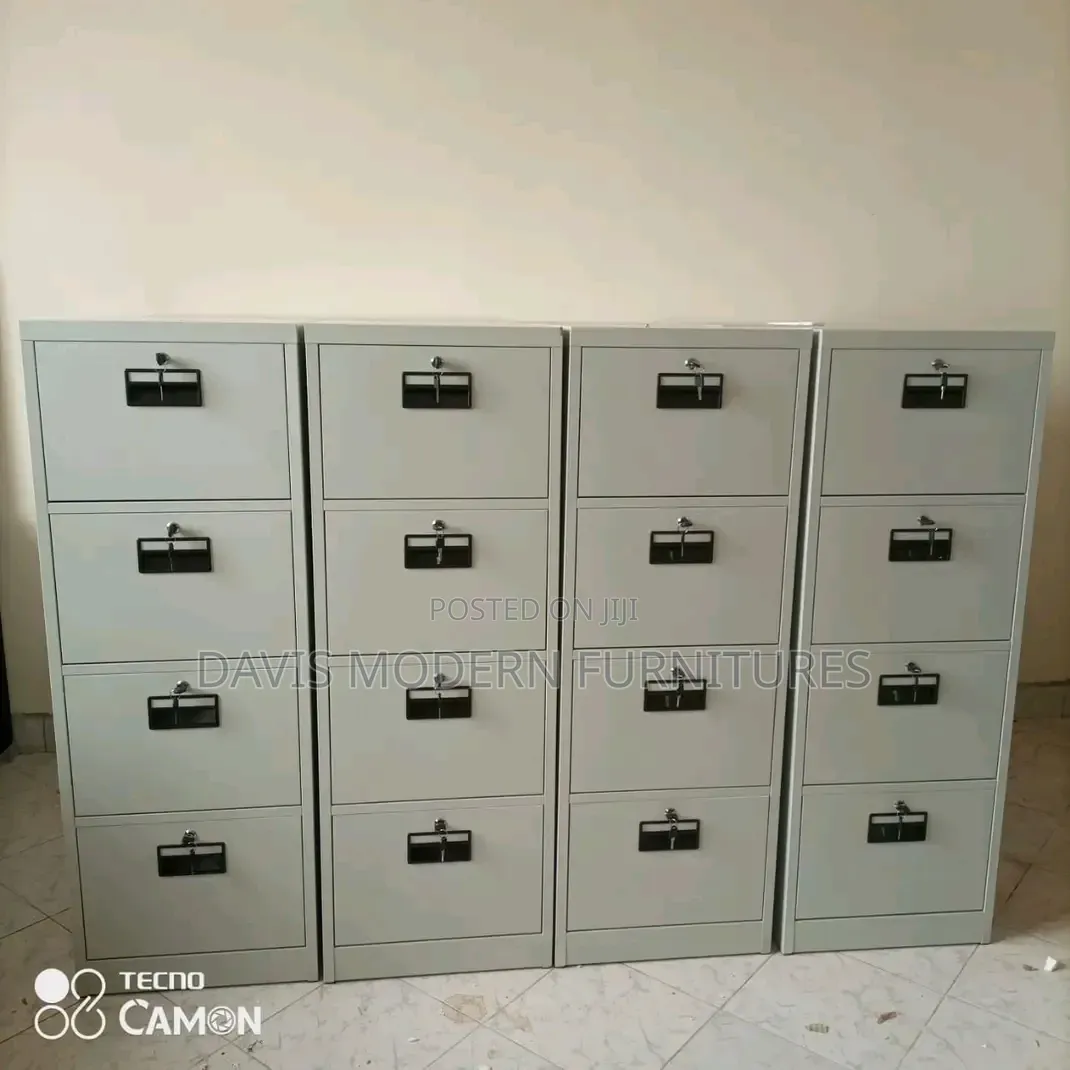 Set of Four 4-Drawers Vertical Metal Filling Cabinet