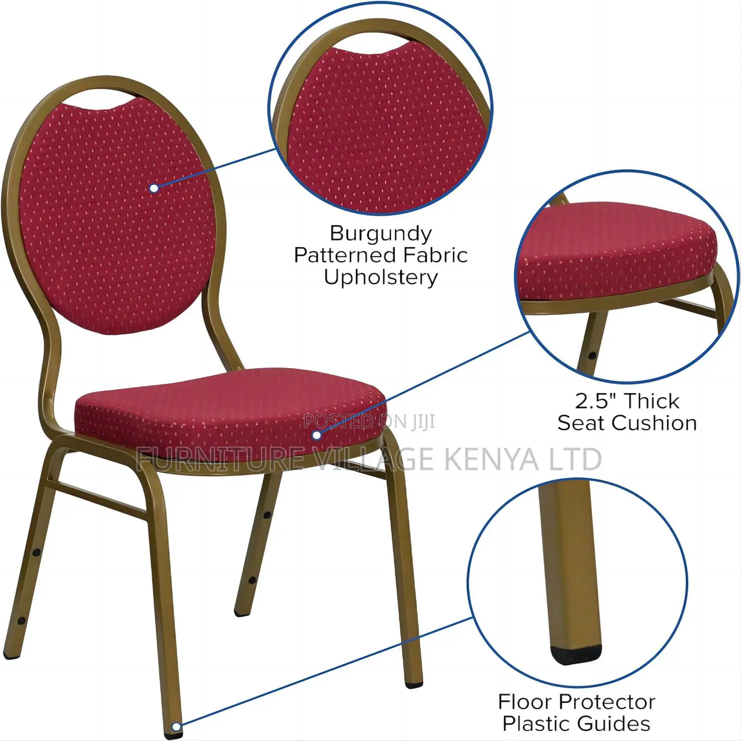 Modern Armless Round Fabric Conference Chair