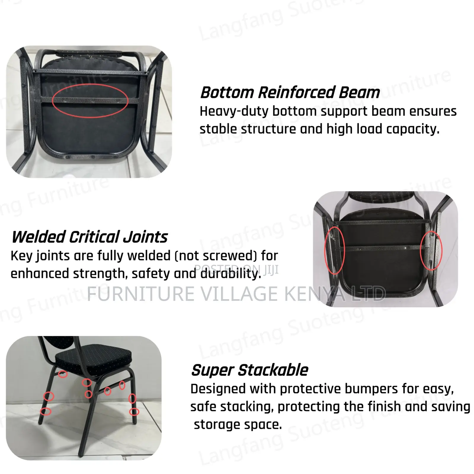 Modern Armless Round Fabric Conference Chair