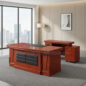 180omm Mahogany Manager's L-Shape Task Desk