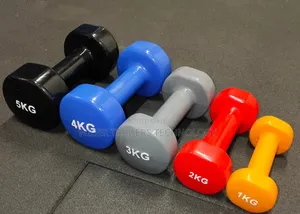 Multicolored Neoprene Dumbbells With Hexagonal Heads