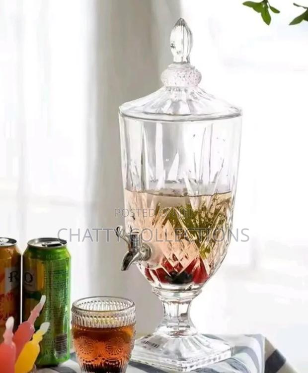 5 LTRS Glass Juice/Beverage Dispenser With Tap - thumbnail 3