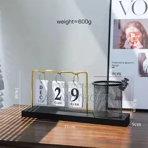 Luxe Desk Calendar Pen Holder