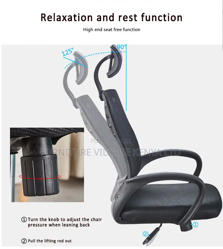 Swivel Height Adjustable Task Headrest Chair