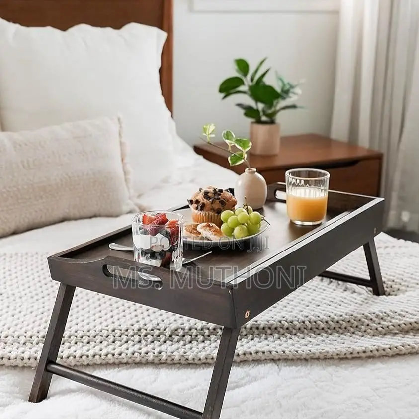 Bed Tray Table With Foldable Legs Media Slot Manual