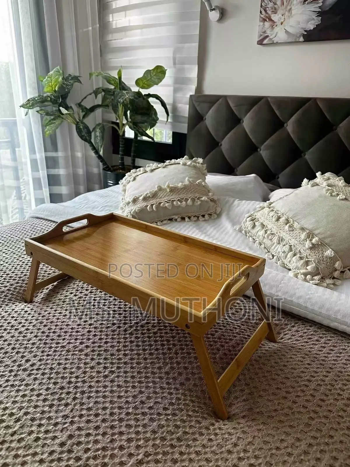 Bed Tray Table With Foldable Legs Media Slot Manual