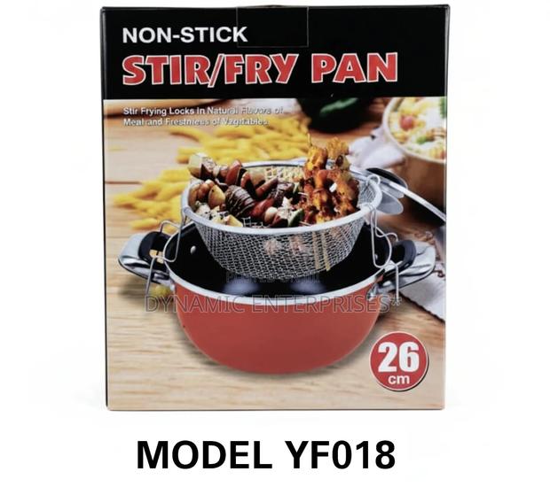26cm Non-Stick Stir/Fry Pan With Deep Mesh Basket - main view