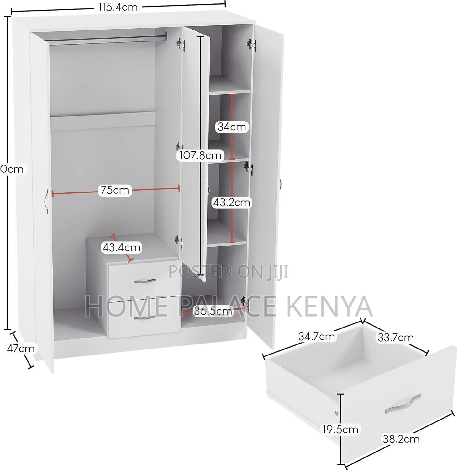 Ward Robe: Bedroom Wardrobe 3 Door 1drawer With Mirror